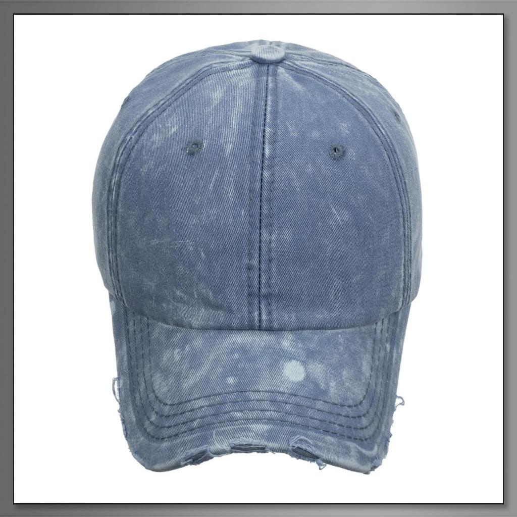 Buzz Selection BB Denim Brim Stylish and Cool Distressed Design for Men and CAP414 Cap, Cap, Women, (Black)