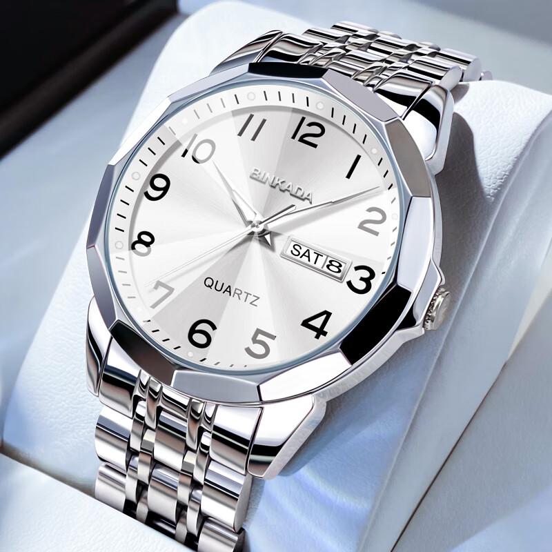 BINKADA Men s Large Number Luminous Quartz Watch