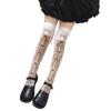Calze rosa da principessa Lolita sopra il ginocchio con stampa fiocco d'amore calze da ragazza estive sottili per festa appuntamento cosplay