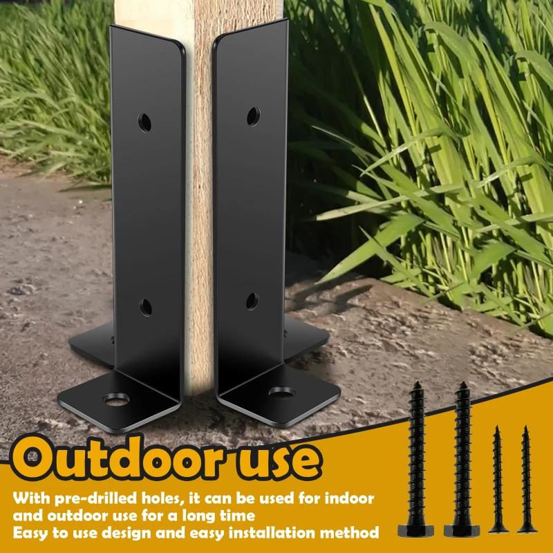 4PCS/Set Pergola Post Base Brackets Fit Different Sizes of Wooden Columns Support Base Brackets for Deck Post Anchor Railing