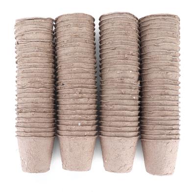 100Pcs 6cm Paper Peat Pot Degradable Round Seedling Nursery Cup Garden Accessory