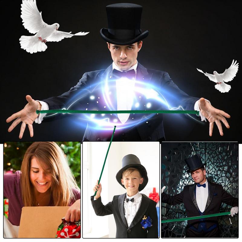 Rope Trick Stiff Rope Magic Tricks Soft Rope To Stiff Magia Close Up Street Illusions Gimmicks Mentalism Funny Props Red/Green