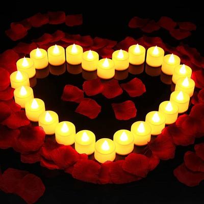 New Flameless Realistic Battery-Powered LED Tea Light Candles - Pack of 10 for Bedroom, Party, Wedding, and Festival Decoration