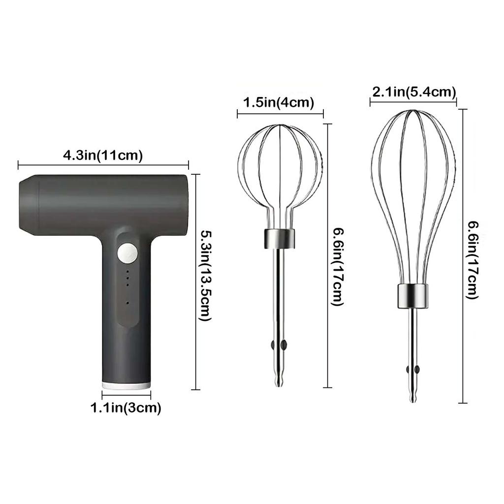 Electric Egg Beater 3 Speed Handheld Mixer Rechargeable 800Mah Wireless Portable Egg Whisk For Kitchen Baking