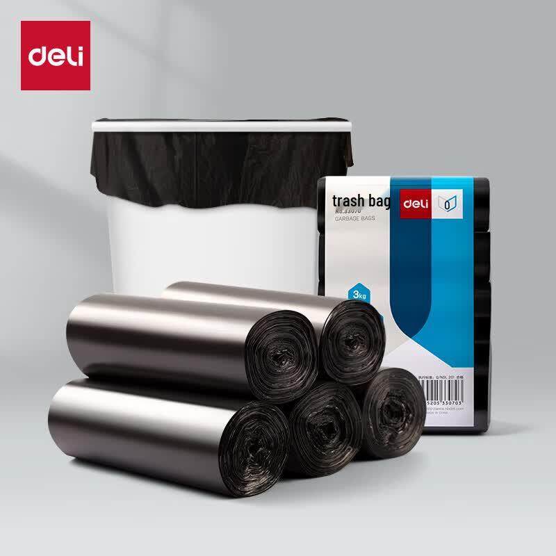 Deli 33070 Black Garbage Bags