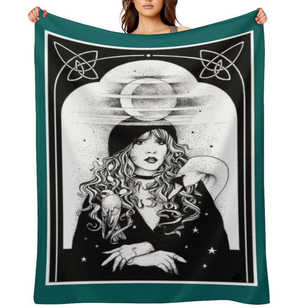 Stevie Nicks Vintage Stevie Nicks Legend Live Forever Love Music Throw Blanket blankets and throws Furrys Beach Blankets