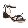 Sandali con cinturino alla caviglia da donna Punta tonda Tacco medio Fibbia Fiocco Scarpe casual moda donna Estate Nero Bianco Rosa 45