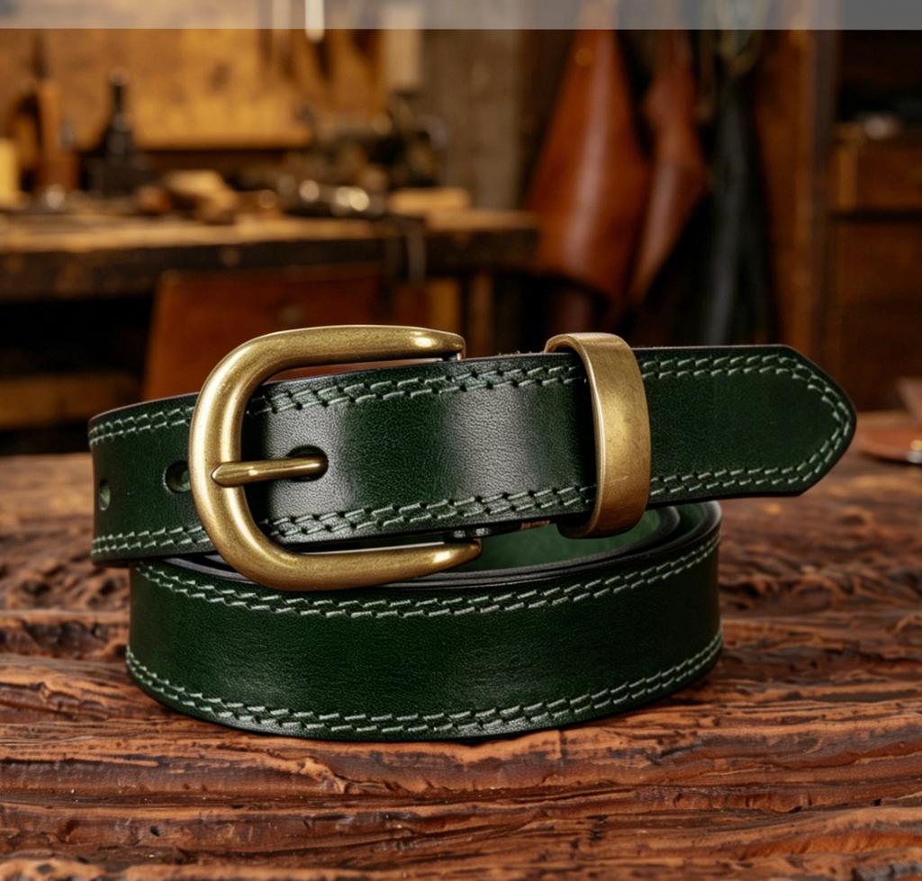 New Hand‑Made Vintage Vegetable Tanned Cowhide Belt Women Pin Buckle Genuine Leather Casual Retro Waist Strap For Jeans Daily Outfit