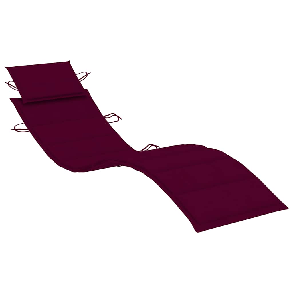 Folding Sun Lounger with Table and Cushion Solid Acacia Wood