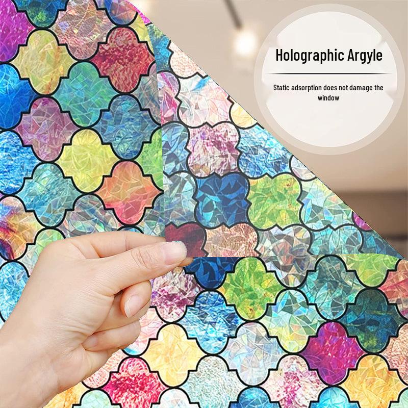 Colorful Thickened Translucent Window Stickers for Bedrooms & Living Rooms - Anti-Peep Glass Film for Offices