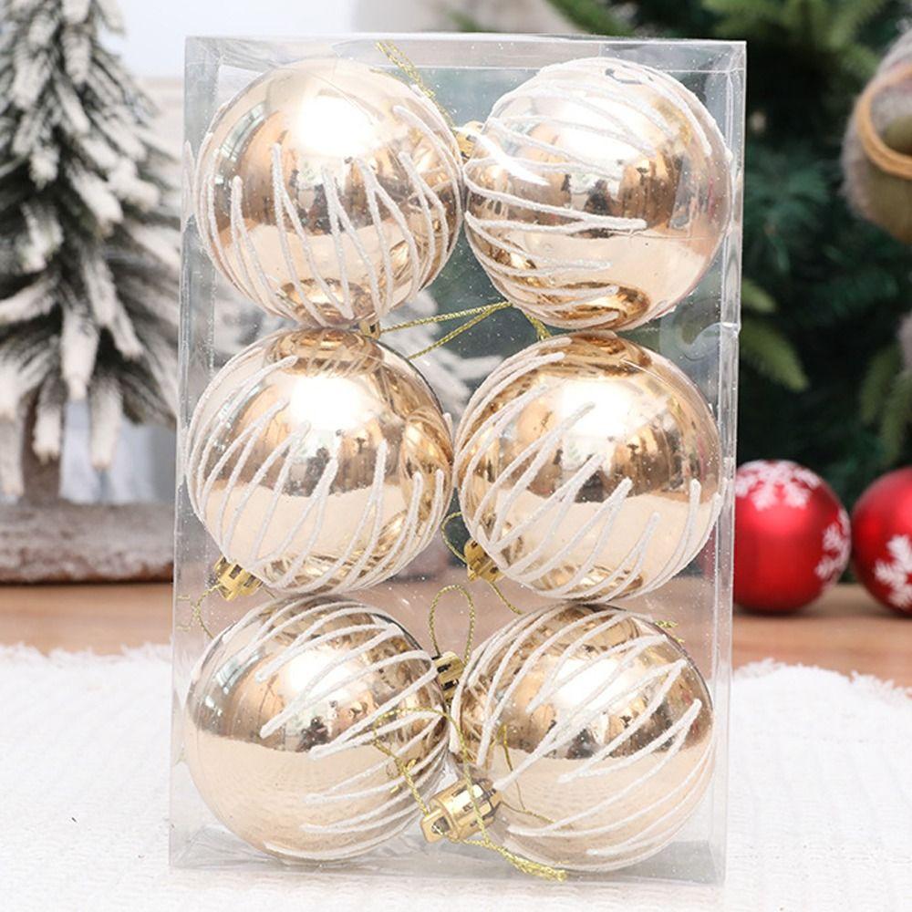 6pcs Cartoon Electroplated Christmas Hanging Balls 6cm Merry Christmas Tree Decor  Children Gifts