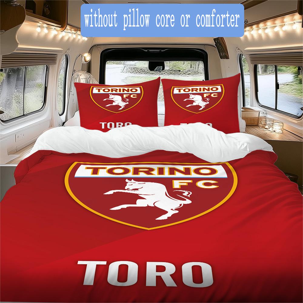 Torino Fc Pattern Bedding,Quilt Set Quilt Cover Pillowcase Home Birthday Gift (1*duvet cover+2*pillowcase,without core)DSJT261018094