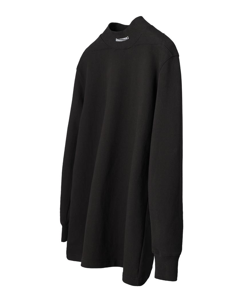 Digeunag Diagonal Mock Neck Printed T-Shirt (Black)_ Pd3Ts0505