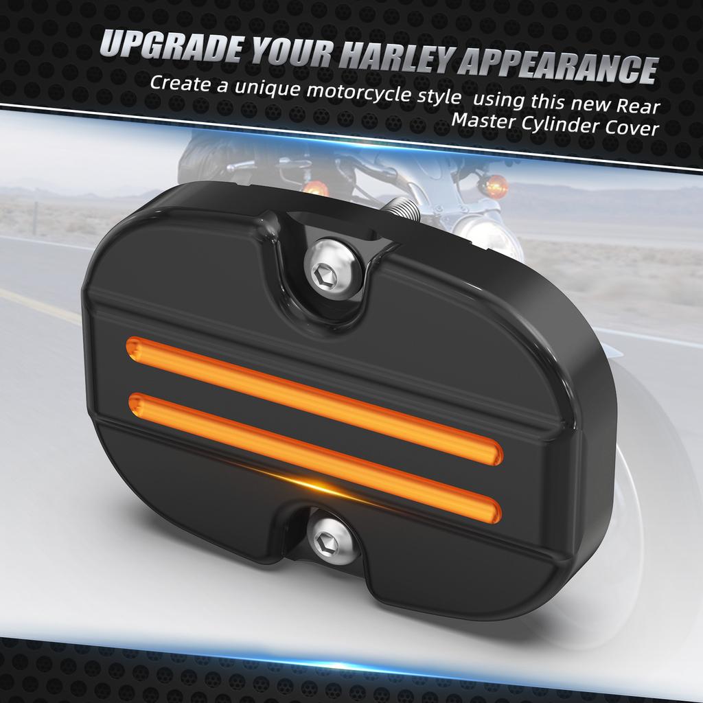 For Harley Road Glide Street Glide Special Rear Brake Master Cylinder Cover For Harley Road King Electra Glide Ultra Limited
