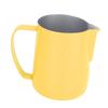 Coffee Latte Art Pitchers Bevel Design 450ml Stainless Steel Milk Frothing Pitcher for Coffee Milk Pale Yellow