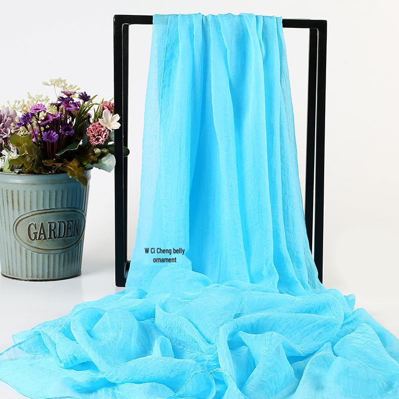 Versatile Summer Red Silk Scarf: Multifunctional Imitation Silk Shawl, Sunscreen Beach Towel, Dancing Gauze Scarf for Women