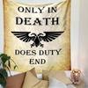Only In Death Duty Ends Tapestry Wall Hanging, Warrior Quote Art, Wall Decor for Bedroom Living Room Dorm