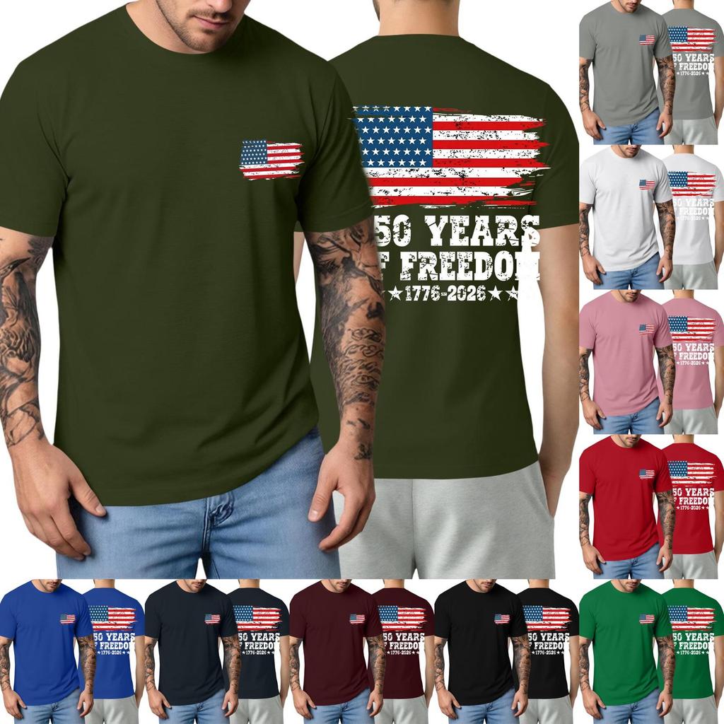 Men's Short-sleeved Fashionable Casual Everyday Trendy Letter Print Short-sleeved Shirt