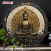Arte da Parete in Metallo di Alluminio Buddha Meditazione Vintage per Arredamento Casa Caffè
