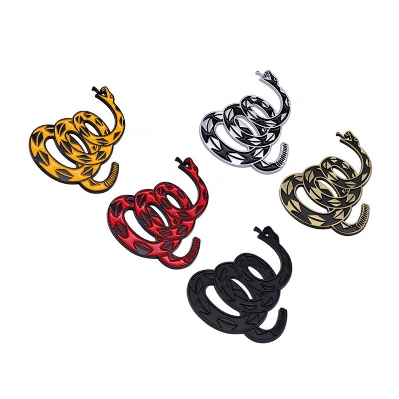 Metal Rattlesnake Car Badge 3D Raised Automotive Sticker Weatherproof Adhesive Auto Emblem Decal for Auto Truck Bike