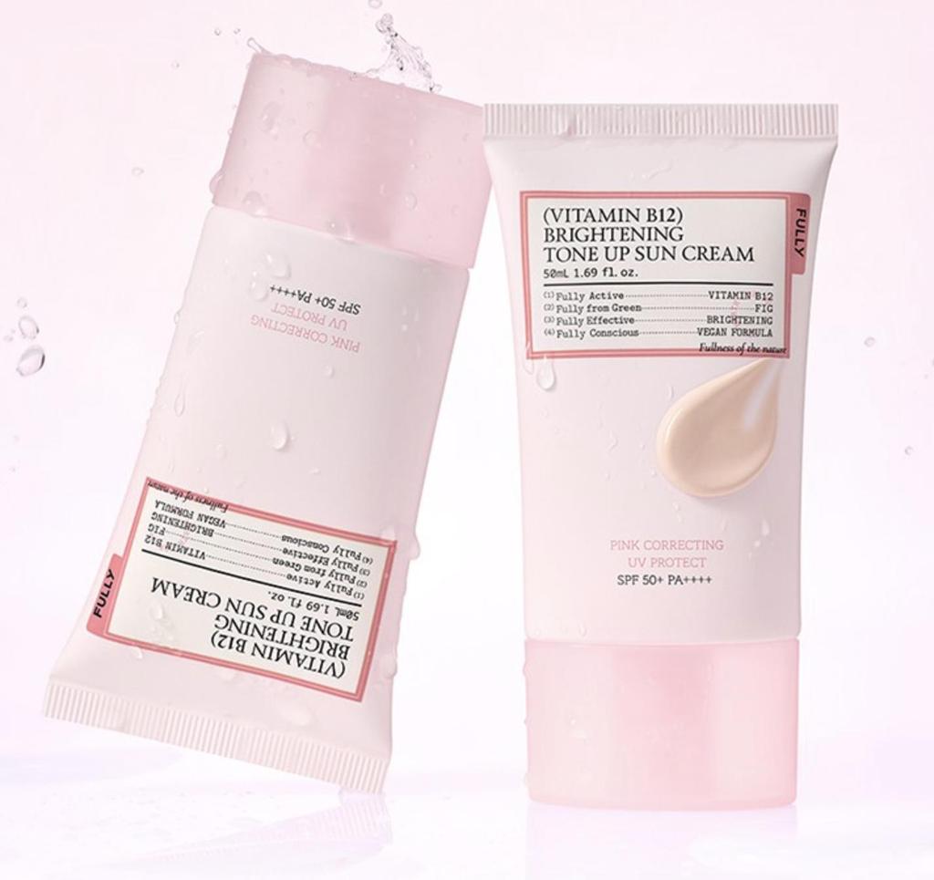 FULLY Vitamin B12 Brightening Pink Tone Up Sunscreen SPF50+ PA++++ 50ml