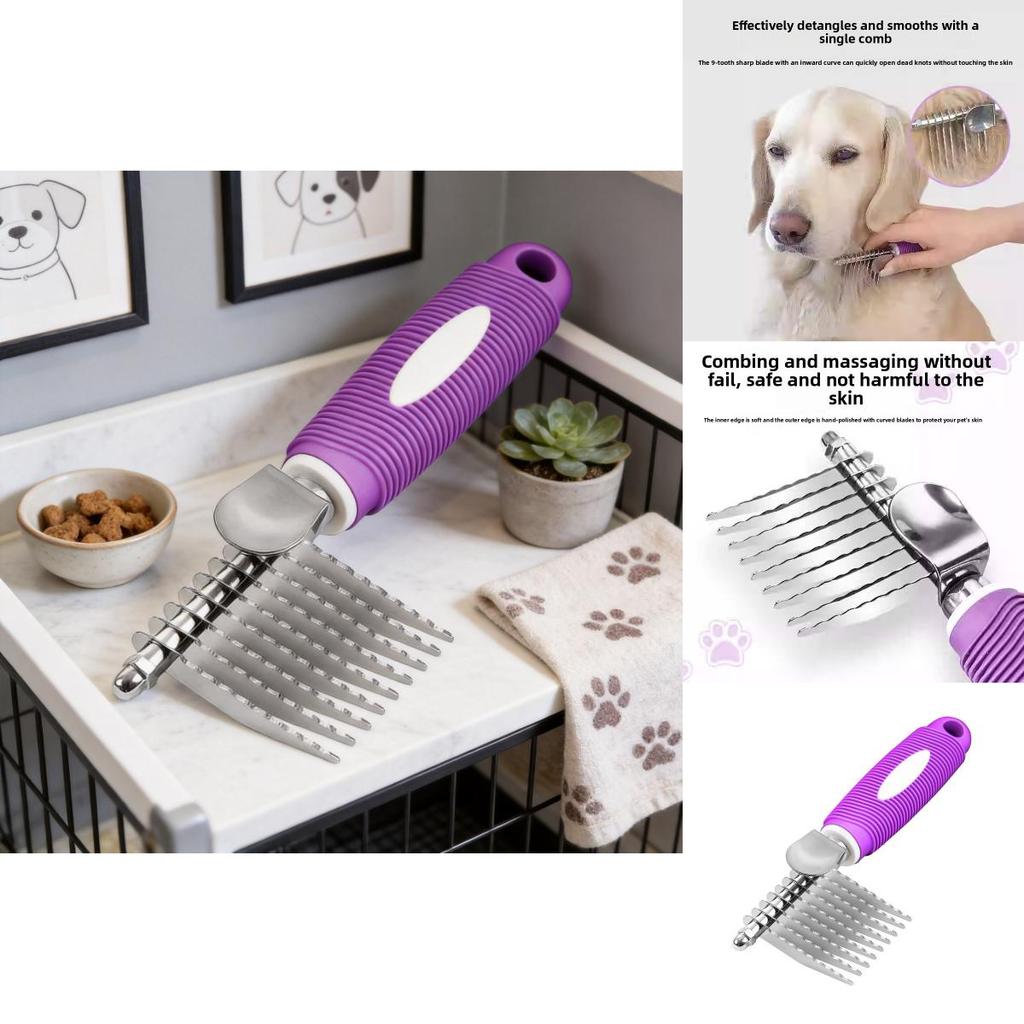 Pet Grooming Stainless Steel Dog Comb For Detangling And Cleaning For Pets And Cats