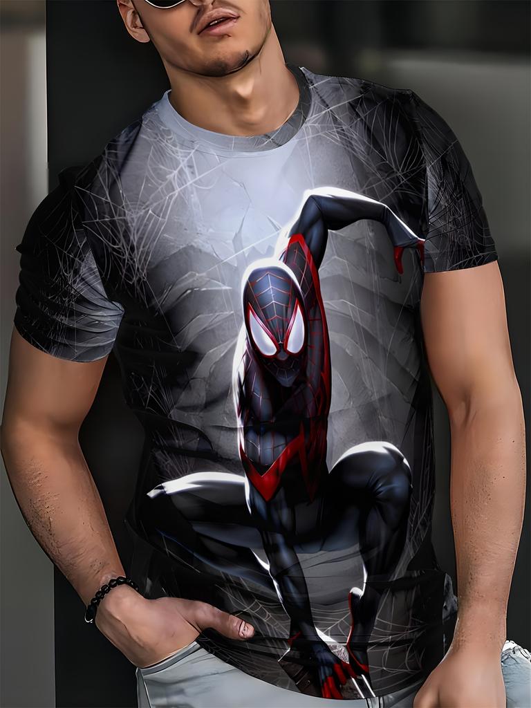 Men's Fashion Short-Sleeve T-Shirt 3D Print Iron Man Deadpool Captain America Spider-Man Superhero Fans T Shirt