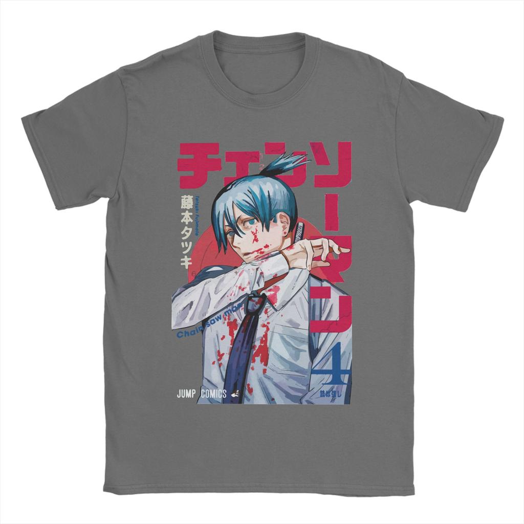 Chainsaw Man Hayakawa Aki T-Shirts Herren Anime Manga Vintage Reine Baumwoll-T-Shirts Rundhals Kurzarm T-Shirts Neuankömmling Kleidung
