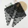 Autumn and winter new lace printed triangle towel, classic hollow solid color thin triangle towel for women