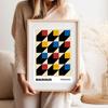 Plakat bauhaus kwadraty kolorowe sześciany