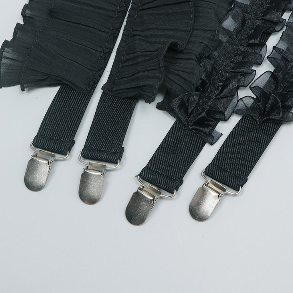 Elastische Hosenträger mit eleganter Rüschen-Raffkette für Hochzeit, Bühne, Live-Show und Freizeitkleidung, Hemd-Accessoires