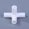 10 Pièces 12Mm Connecteur de Tuyau en Plastique Blanc Raccord de Joint Fixe pour Étagère Tente Bricolage Té Quatre Voies Droit Coude Crochet de Garde-robe Joint