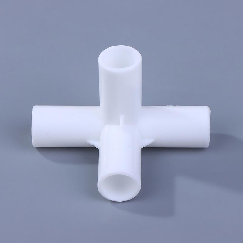 10 Pièces 12Mm Connecteur de Tuyau en Plastique Blanc Raccord de Joint Fixe pour Étagère Tente Bricolage Té Quatre Voies Droit Coude Crochet de Garde-robe Joint