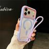 Applicable iPhone 17Pro mobile phone case cool high definition magnetic mobile phone case Apple 16 with hand rope anti-skid case
