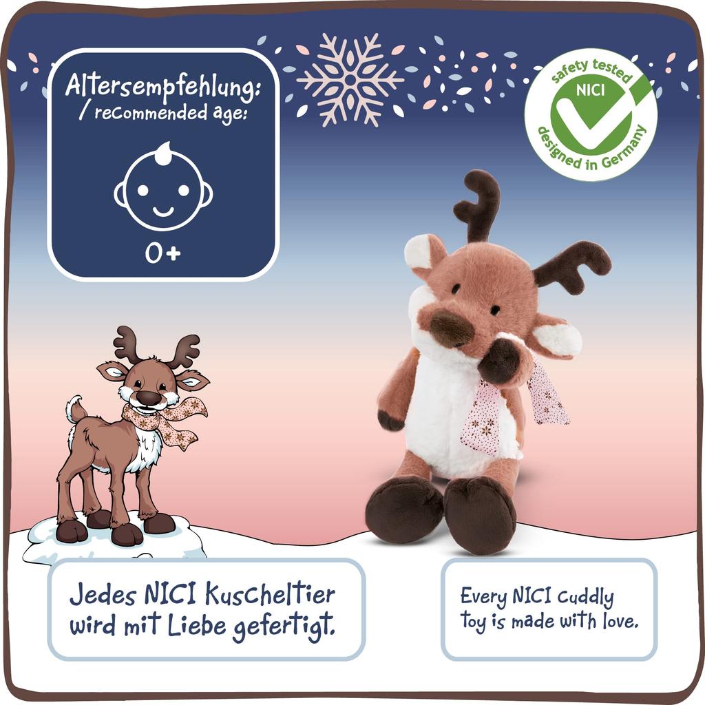 NICI stuffed sitting stuffed Johnt brown animal, animal, reindeer, stylish, interior, winter, classic, 54cm,
