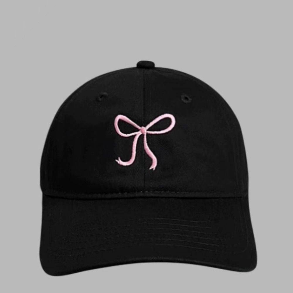 

Denim Blue Embroidery Bow Baseball Cap Embroidery Sun Hat Versatile Peaked Cap Outdoor