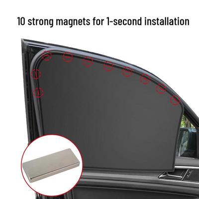 Magnetic Car Sunshade & Privacy Curtain - Heat Insulation, Light Blocking Visor and Side Shield