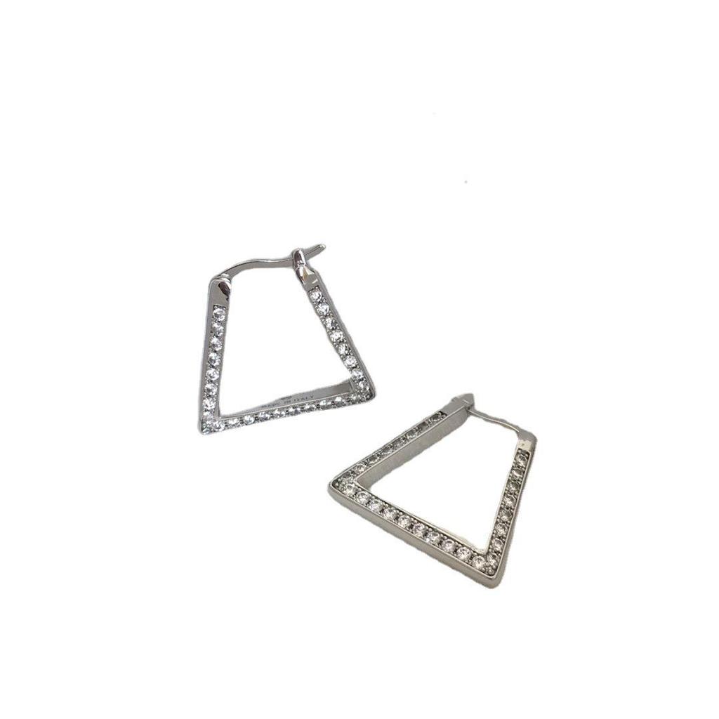 BV Style 23 Triangle Geometric Diamond Hoop Earrings for Women