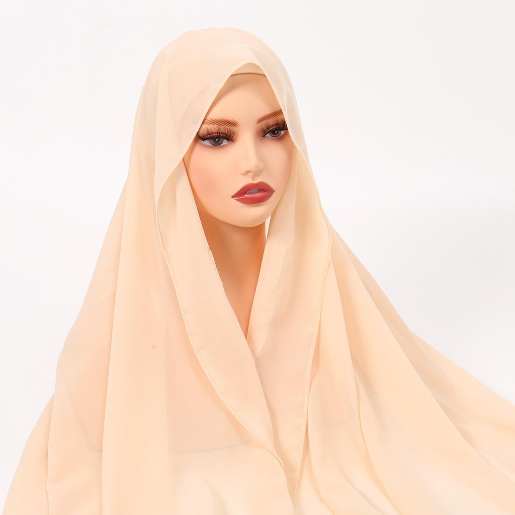 Neuankömmling Chiffon Sofort-Hijab Mit Eingebauten Magneten Bedruckt Einfach Zu Tragen Schal Wickeltuch Mit Unterkappe Für Muslimische Frauen