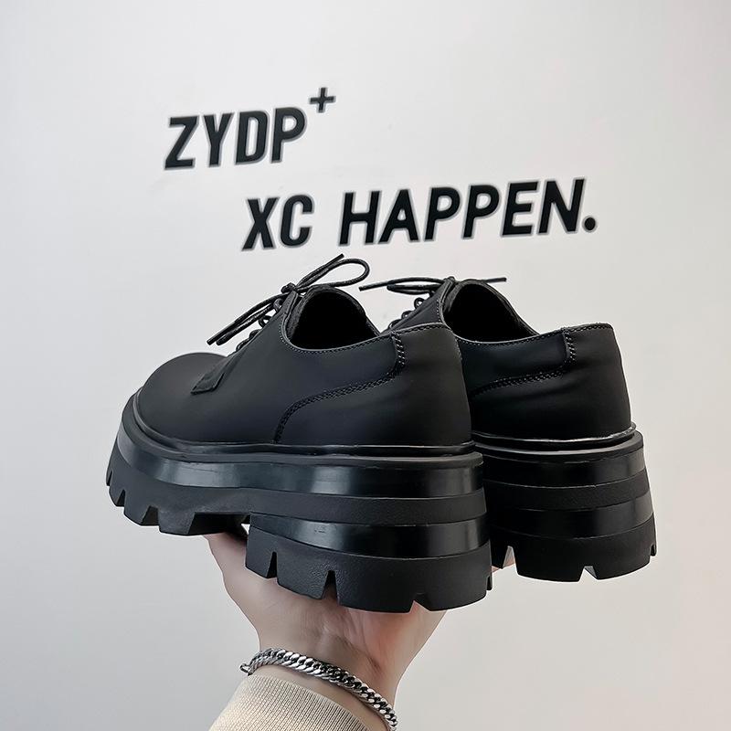 Skórzane buty męskie casualowe biznesowe wizytowe podwyższające matowe buty derby z dużą główką wysokiej klasy brytyjskie buty ślubne 8234-A