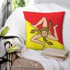 Italy Of The Sicily Flag  Square Pillowcase Cushion Cover Pillow Case Throw Pillow Cover for Home Bedroom Car