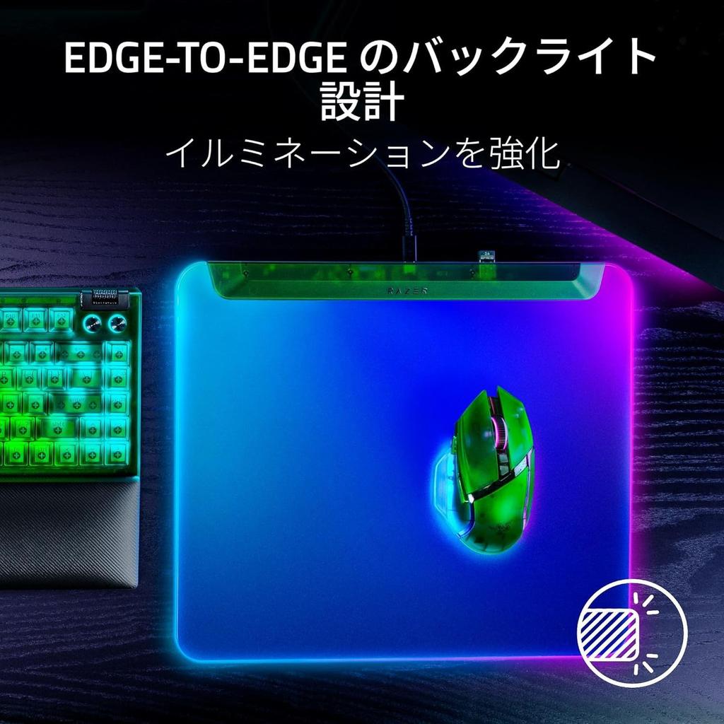 Firefly V2 Pro Phantom Green Edition Gaming Mousepad with 360x278 Resolution Micro-Textured Surface, Non-Slip Base, Backlit, [Used]