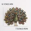Luxury and Fashionable Peacock Open Screen Brooch, European and American Retro Colored Enamel Pin Accessories