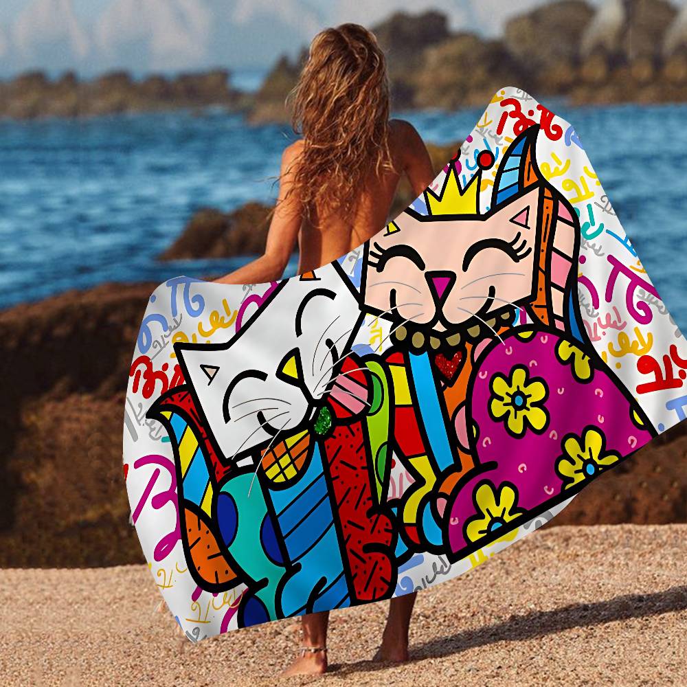 B-Britto Badetuch Mikrofaser Weich Wasserabsorbierend Atmungsaktiv Für Mädchen Kinder Dekoratives Cartoon Strandtuch