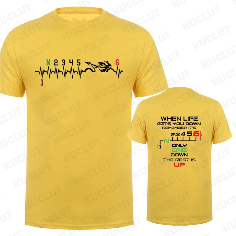 1N23456 Motorcycle Gear Biker Heartbeat Graphic Print T Shirt Men T-Shirts Summer Men's T Shirt Clothing Oversized Men Tshirt