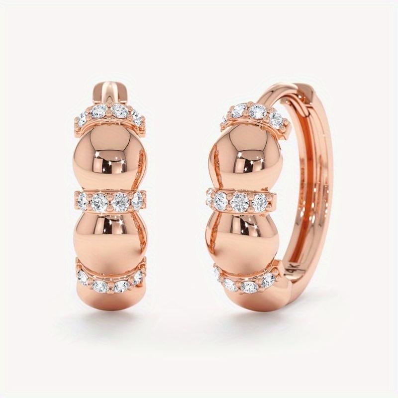 

Simple Design Synthetic Zircon Inlaid Women s Hoop Earrings Exquisite Sparking Banquet Wedding Jewelry Accessories Gifts