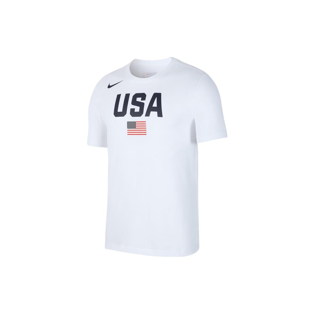 Nike Team USA Basketball Training T-Shirt With Sport Print And Quick-Dry Technology Men Tops White AV4352-100