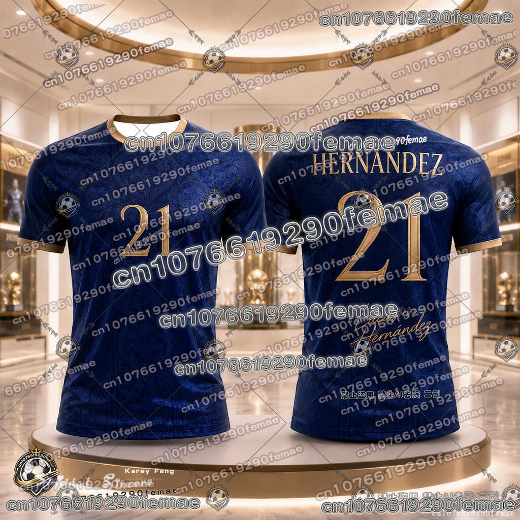 2026 France Soccer Fan T Shirt Mbappe No 10 Dembele No 7 Kids Adults Quick Dry High-quality Football Shirt Family Matching Top