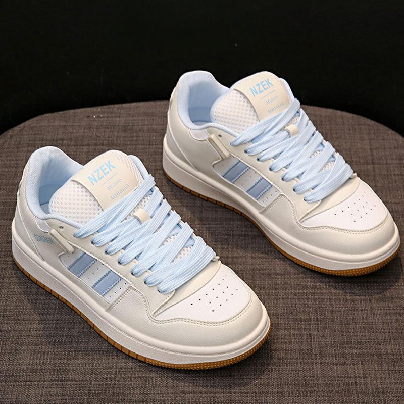 Yellow Fat Bread Shoes Autumn New All-Matching Genuine Leather Flat White Shoes Women's Board Shoes Casual Sneaker