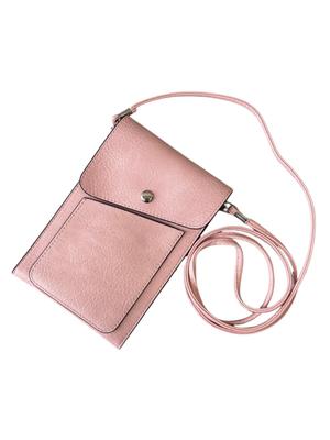 [mauve] Women's Flap Design Smartphone Shoulder Bag, Hands-Free, with Compartments, Adjustable Length, Lightweight, Casual, Small Mini Bag (MPink)